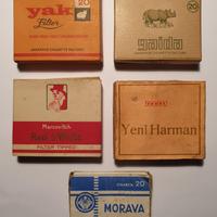 LOTTO 5 RARI PACCHETTI VUOTI SIGARETTE VINTAGE 70