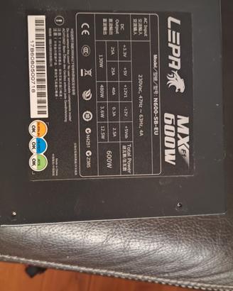 alimentatore PC lepa MX 600w