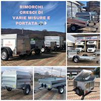 RIMORCHI DI VARIE MISURE E PORTATA E GANCIO TRAINO