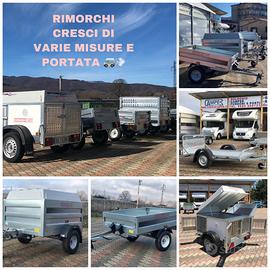 RIMORCHI DI VARIE MISURE E PORTATA E GANCIO TRAINO