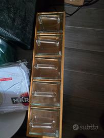 Vintage in Legno con 5 Cassetti in Vetro