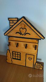 Porta chiavi in legno da parete 