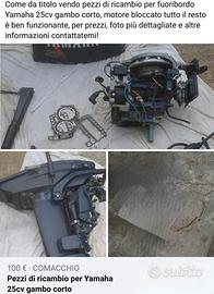 Pezzi di ricambio per Yamaha 25cv gambo corto