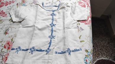 camicino lino ricamo a mano
