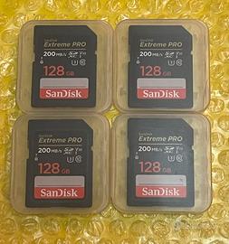 4x sandisk 128gn extreme pro sdxc 200mb/s