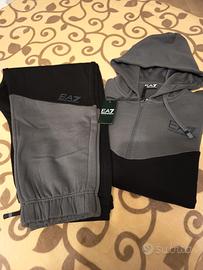 Tuta EA7 uomo grigia e nera