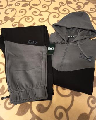Tuta EA7 uomo grigia e nera