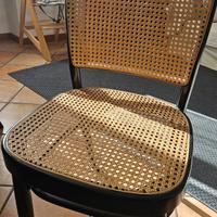 nr. 8 sedie in faggio e rattan
