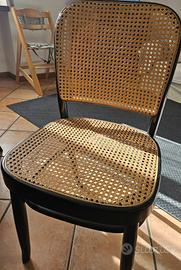 nr. 8 sedie in faggio e rattan