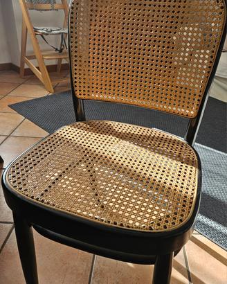 nr. 8 sedie in faggio e rattan