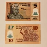 Nigeria - banconote 5 e 10 Naira FDS