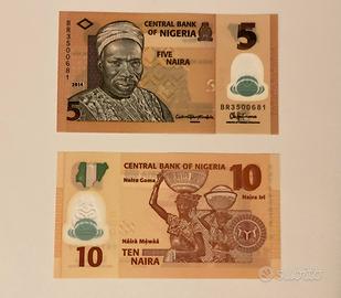 Nigeria - banconote 5 e 10 Naira FDS