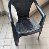 Sedie propilene effetto rattan antracite