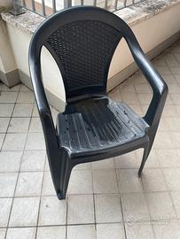 Sedie propilene effetto rattan antracite