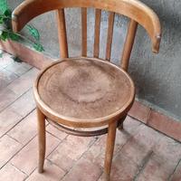 sedia antica con bracioli vintage siciliana legno