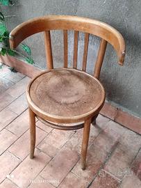 sedia antica con bracioli vintage siciliana legno