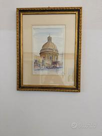 Litografia cupola cattedrale Noto