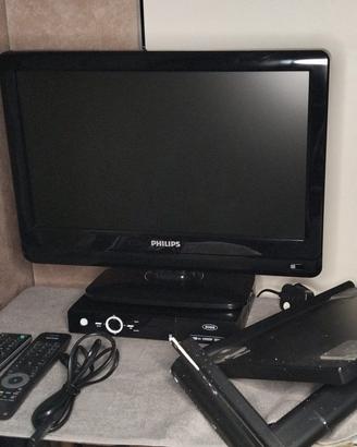 TV Philips+ decoder Ross + supporto parete