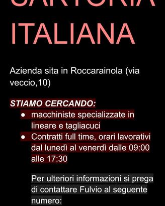 Macchinista per lineare e taglicuci (stiratrice)