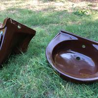 set sanitari vintage marroni