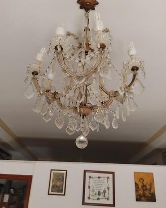 lampadario di murano con 8 luci stile Swarovski 