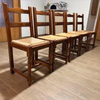 Sedie legno massello con seduta paglia