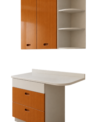 Mobile cucina con cassettoni