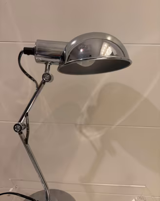 2 lampade da tavolo regolabili cromate