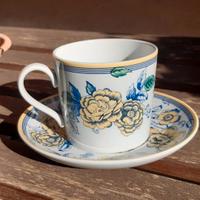 Tazza e piattino Spode in porcellana decorata 