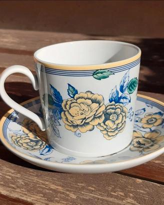 Tazza con piattino Spode in porcellana decorata 