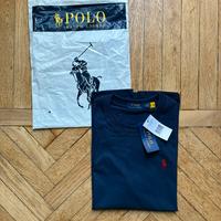 Maglia Ralph Lauren Blu Navy Logo Cavallo Rosso