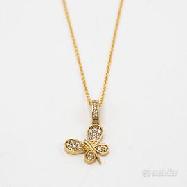 Collana in oro giallo 9 kt con farfalla S.74