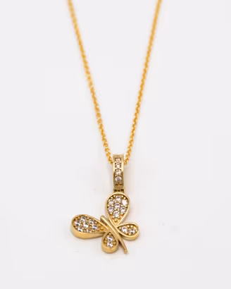 Collana in oro giallo 9 kt con farfalla S.74