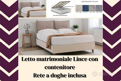 [NUOVO] LETTO MATRIMONIALE LINCE CON CONTENITORE