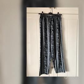 Pantaloni palazzo fantasia foglie Made in Italy