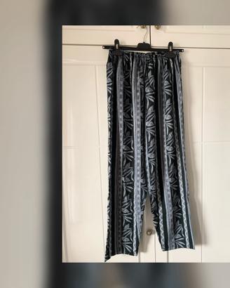Pantaloni palazzo fantasia foglie Made in Italy