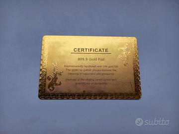 carte dorate certificate
