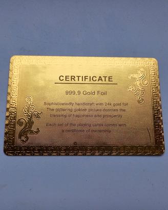 carte dorate certificate