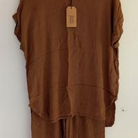 Completo estivo color cammello nuovo con cartellin