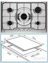 Piano cottura 5 fuochi Electrolux mod PX750XV