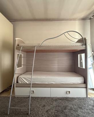 LETTO A CASTELLO CON 2 CASSETTI + 1 MATERASSO