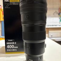 Nikon Z 400mm f 4,5 S VR nuovo garanzia Nital