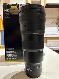 Nikon Z 400mm f 4,5 S VR nuovo garanzia Nital