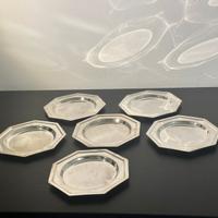 6 Sottobicchieri Ottagonali Silver Plated