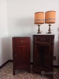 Comodini in legno vintage e marmo vintage