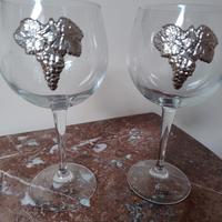 Calici e posacenere cristallo e argento 