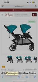 Passeggino joie gemellare doppio evalite duo capri