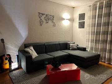 Divano Moderno Grigio con penisola contenitiva