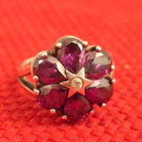 anello cocktail ring arg 925 firma NP ametiste