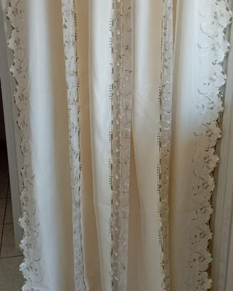 Coppia di tende in organza e raso